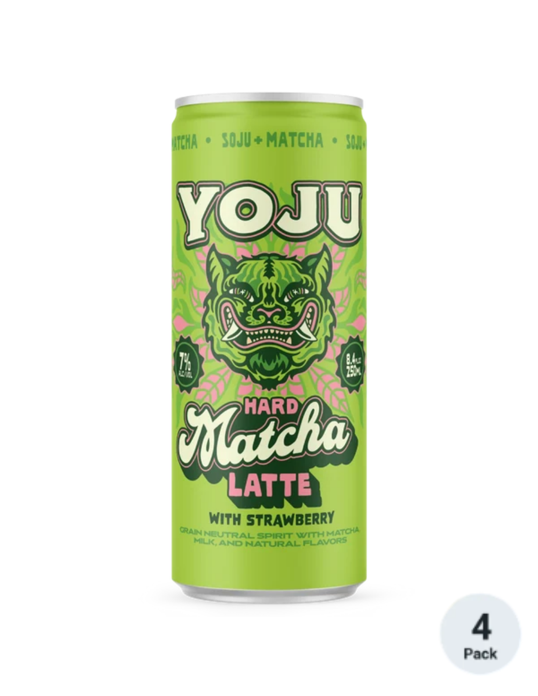 Yoju Hard Strawberry Matcha Latte 4pk-12oz Cans