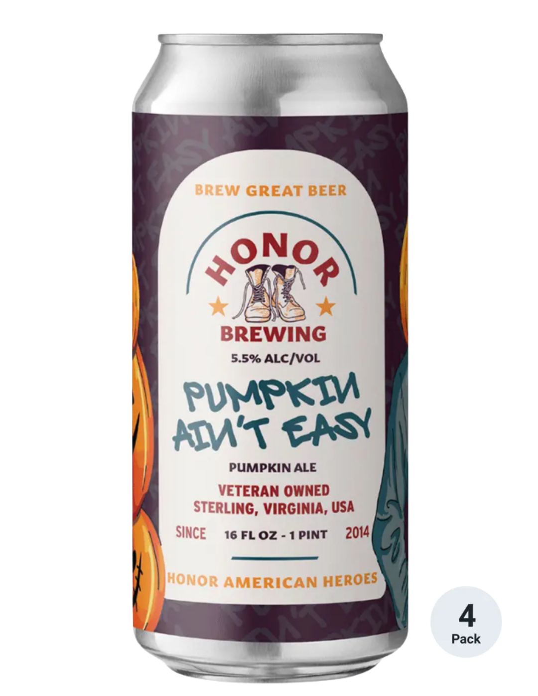 Honor Pumpkin Ain't Easy Pumpkin Ale 4pk-16oz Cans